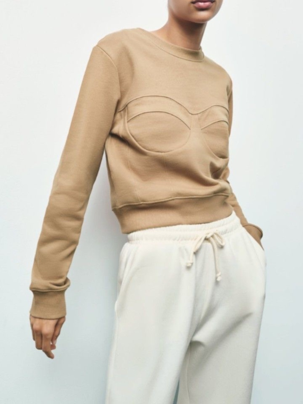 Zara Corset Seam Details Sweatshirt size S